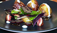 Spiced Lamb Stuffed Figs with Pomegranate Dressing